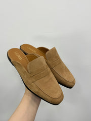 Mules en cuir daim - beige