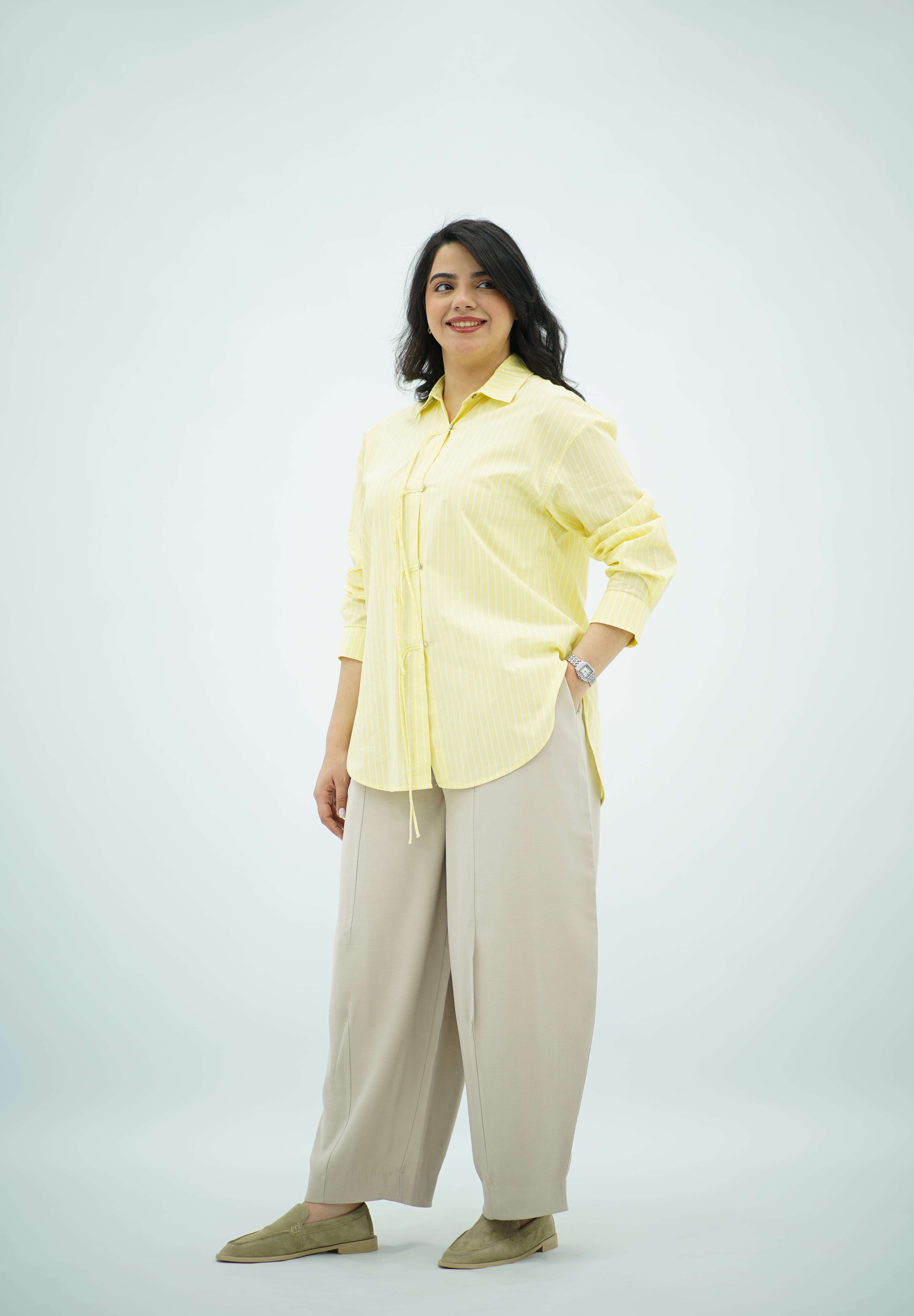 Chemise Rayée Jaune
