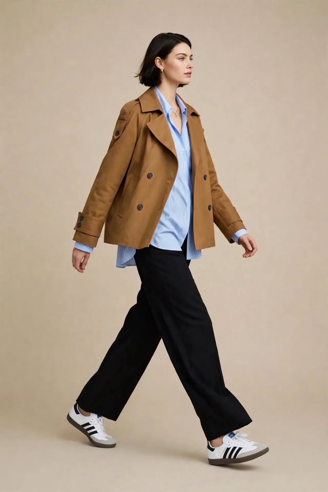 Trench Court Camel - Double Boutonnage