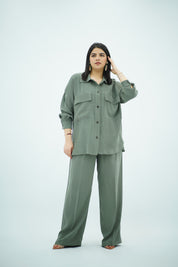 Ensemble Vert militaire Matière Tencel