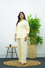 Ensemble en lin - Jaune pastel