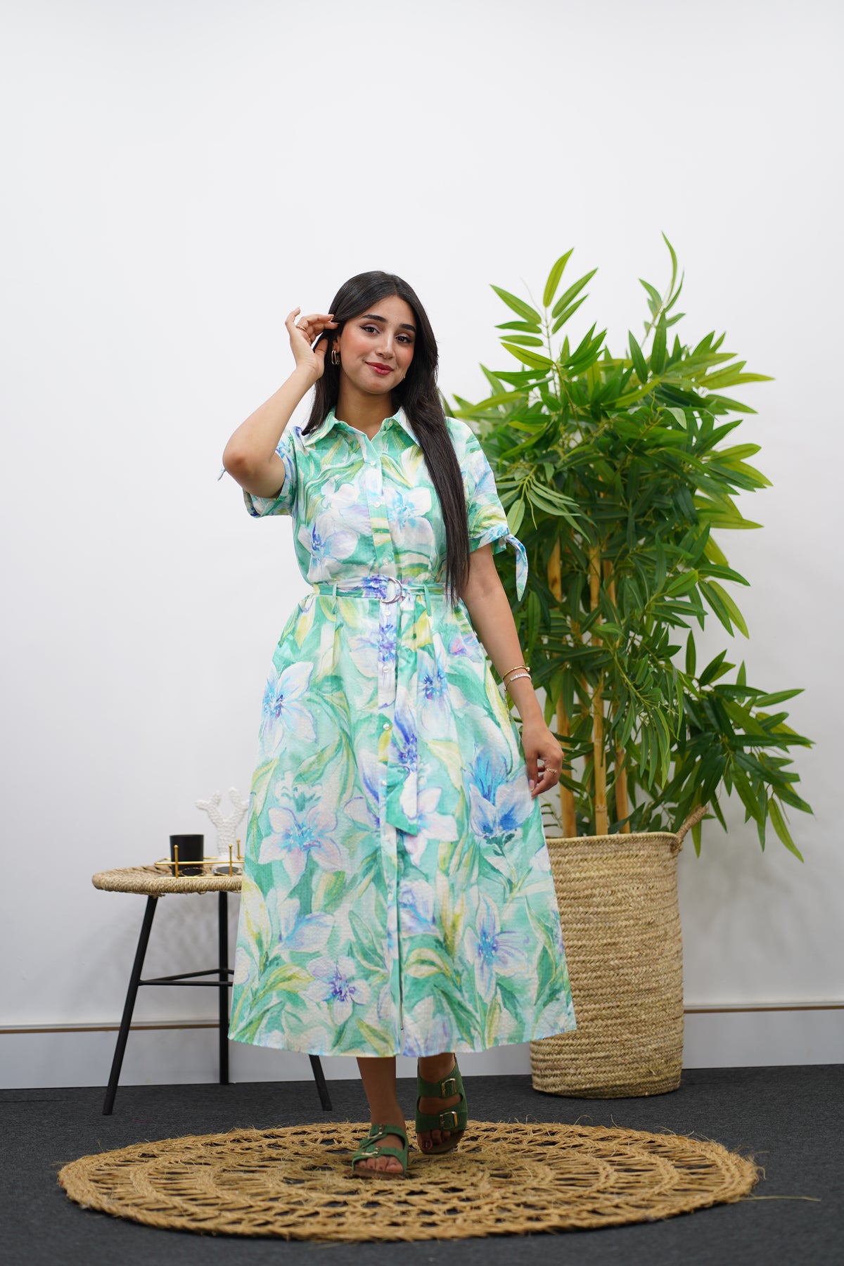 Robe longue à imprimé floral pastel
