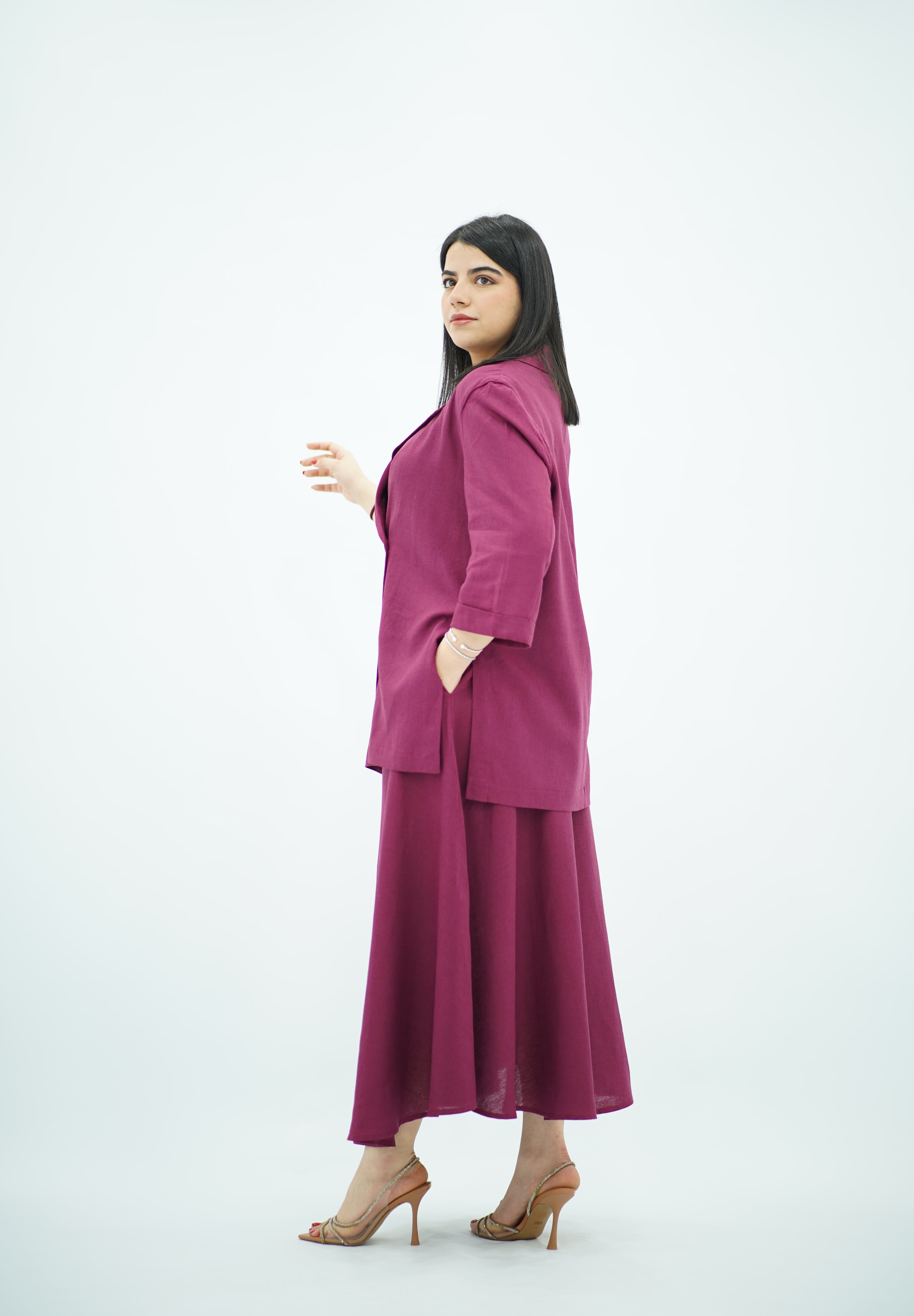 Ensemble Jupe Riviera - en Lin Magenta