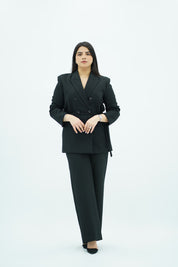 Tailleur Noir Ceinturé