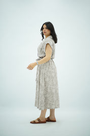 Robe Longue à Imprimé Texturé
