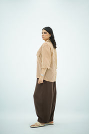 Chemise oversize rayée à double boutonnage