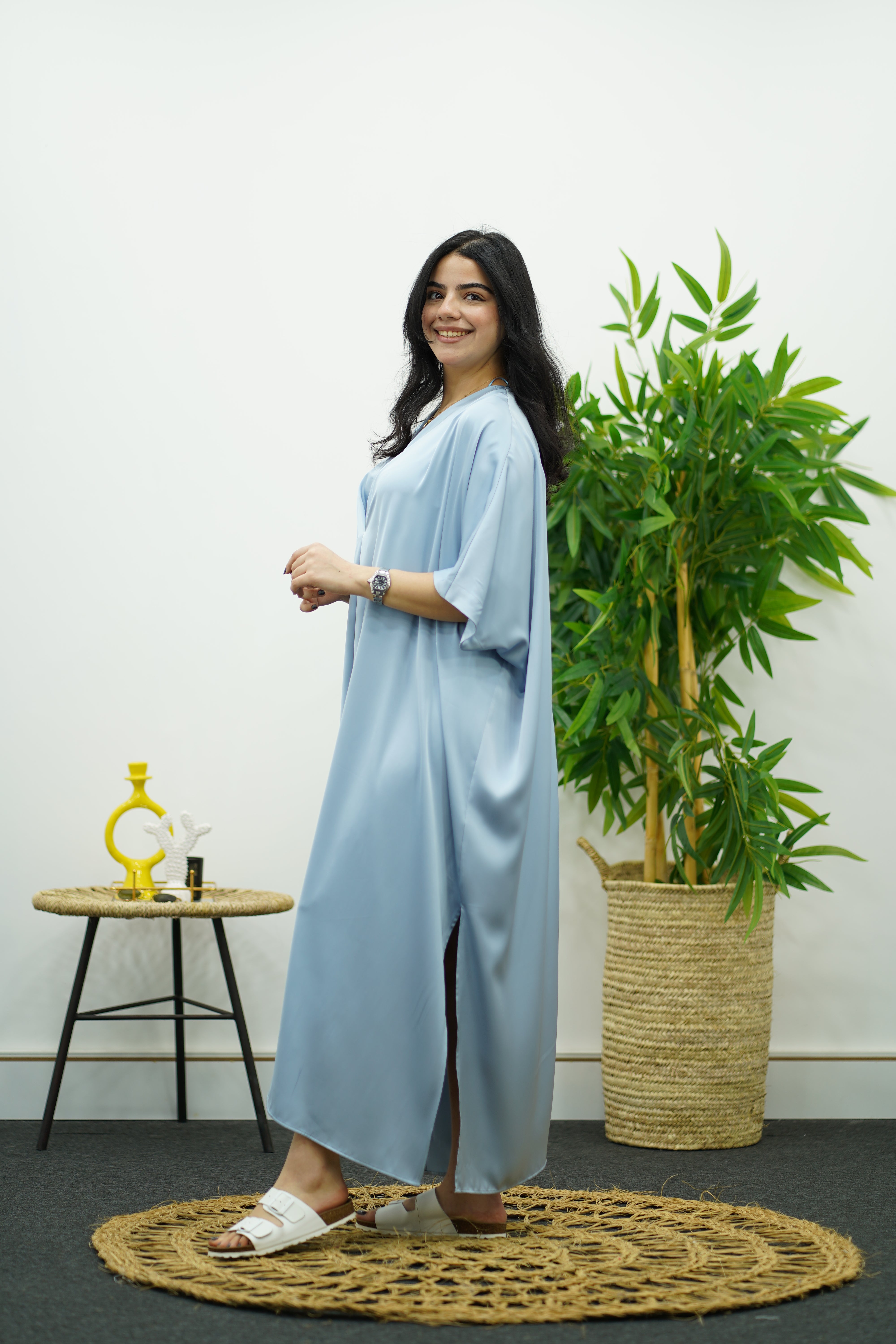 Robe Gandoura - bleu ciel