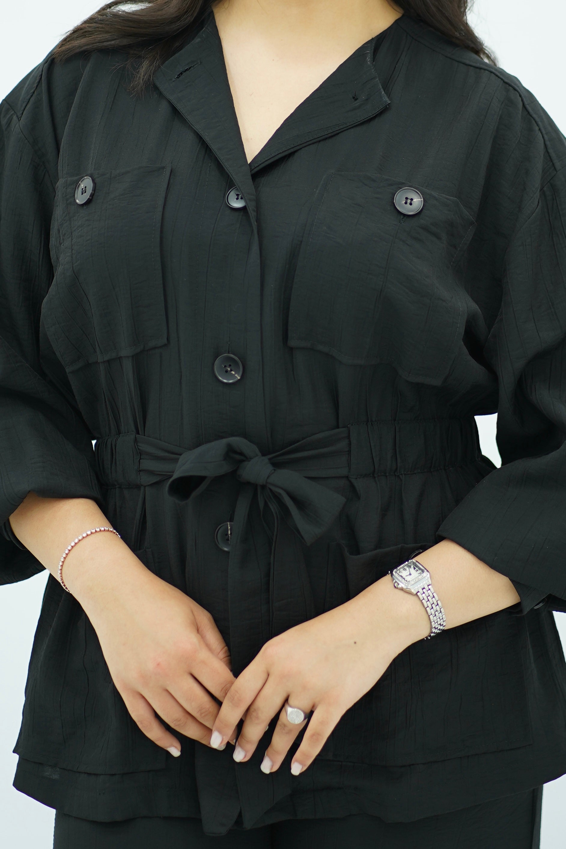 Ensemble en crêpe plissé noir 🖤
