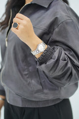 Bomber Gris en similicuir 🩶
