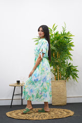 Robe longue à imprimé floral pastel