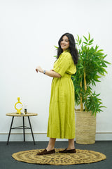 Robe En lin - Vert Citron