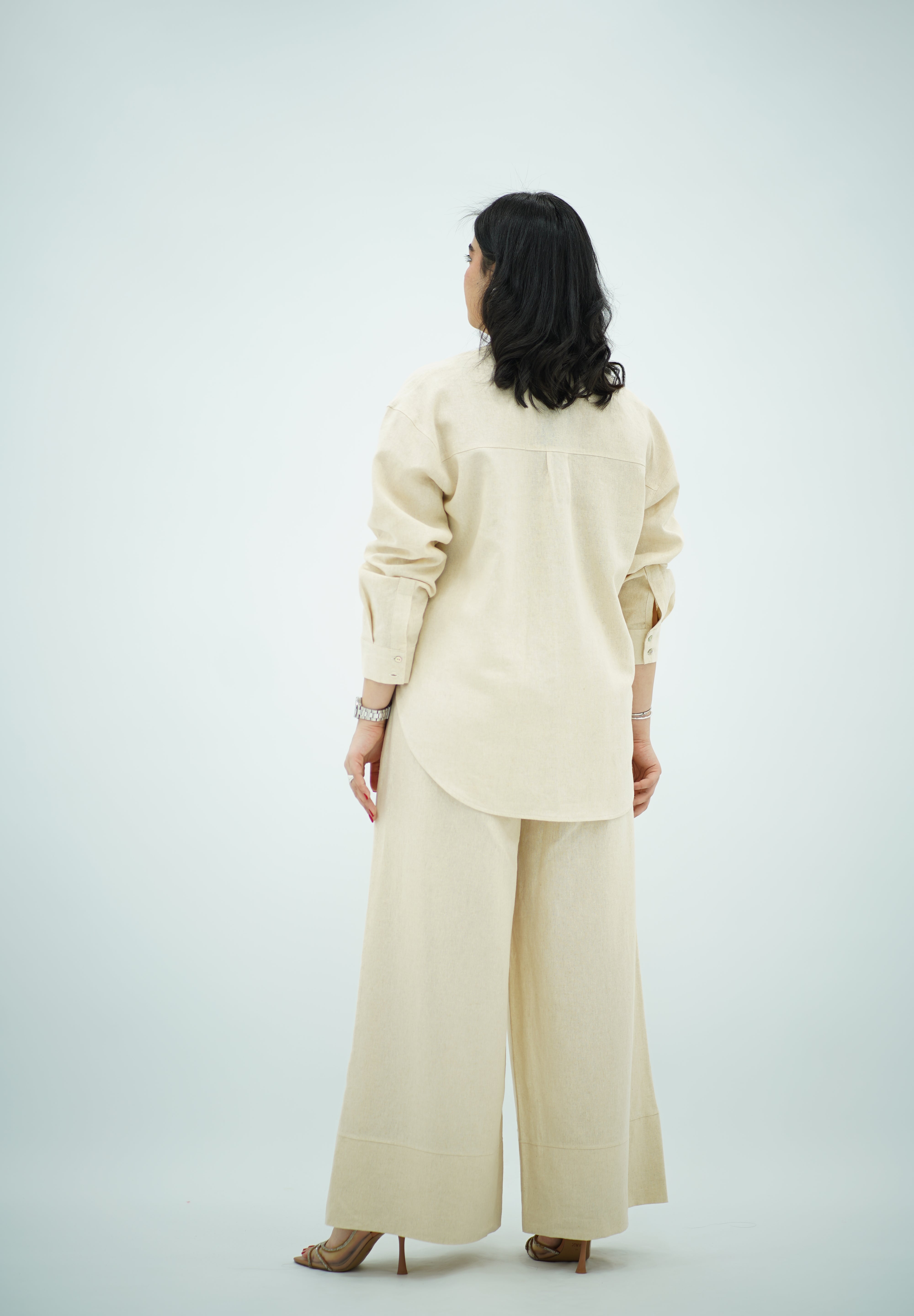 Ensemble en Lin Blanc cassé