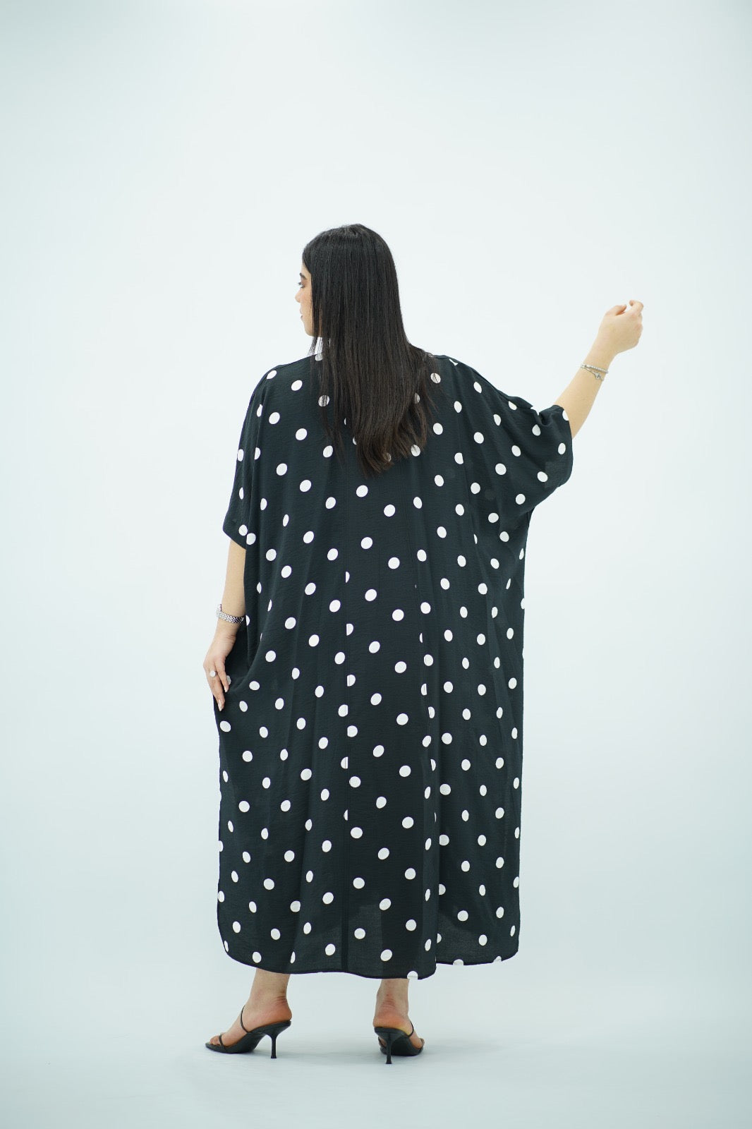 Robe Gandoura Noir à Pois