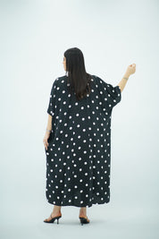 Robe Gandoura Noir à Pois