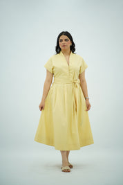 Robe en Popeline Jaune pastel