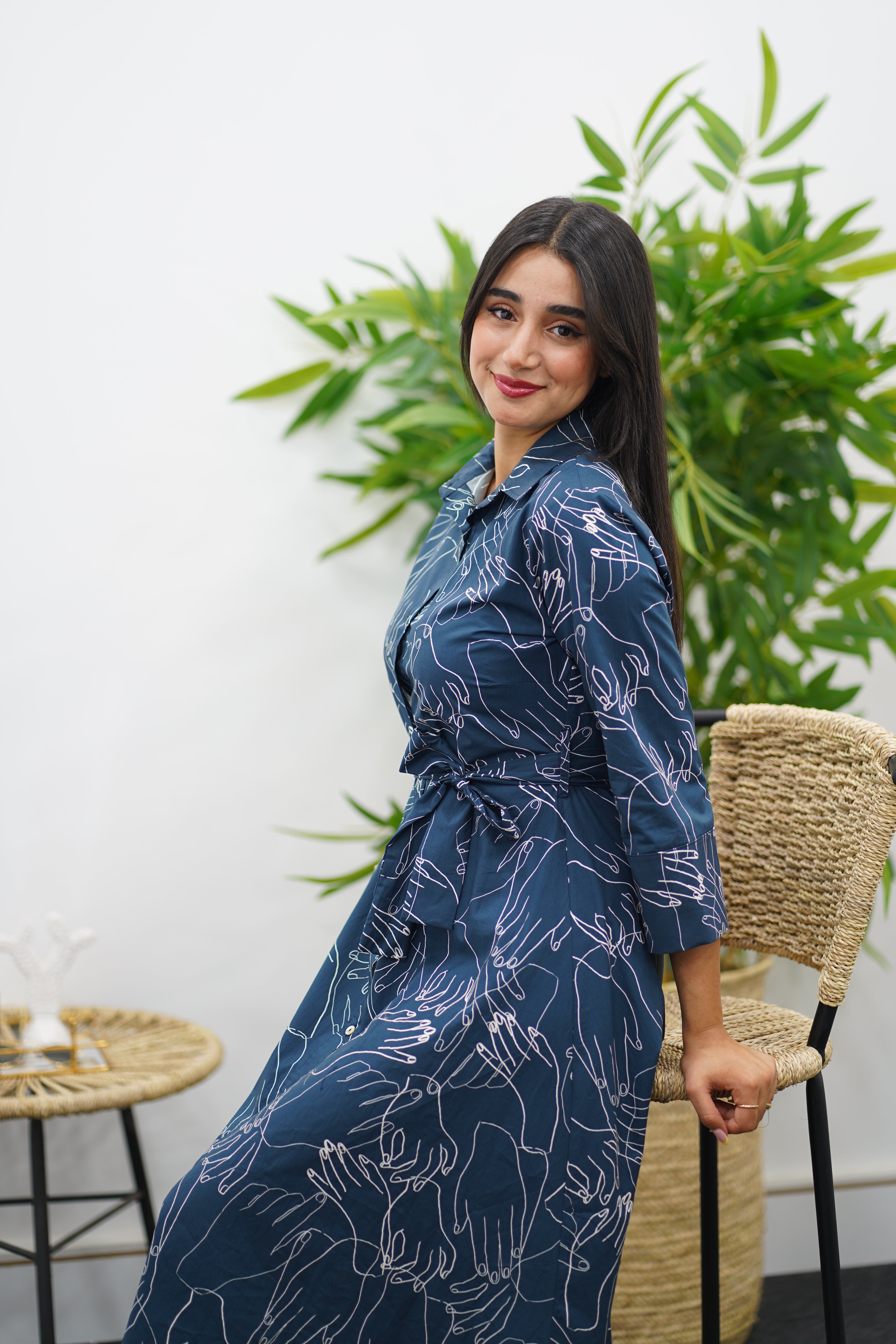 Robe chemise fluide à imprimé floral