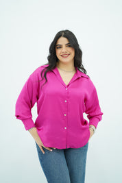 Chemise En satin Rose Fushsia