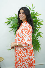 Robe à imprimé longue - Multicolore