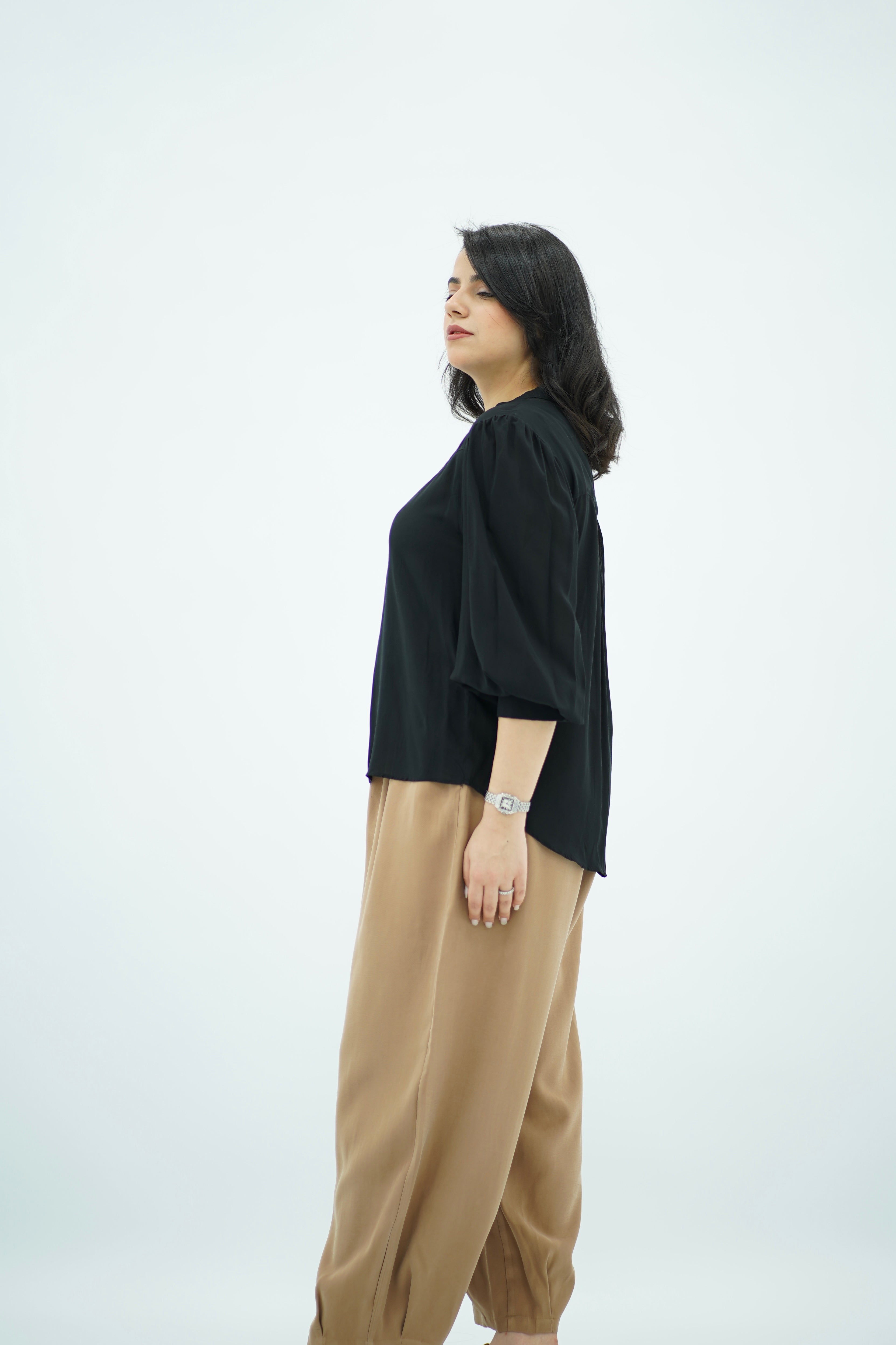 Chemise Noir Fluide