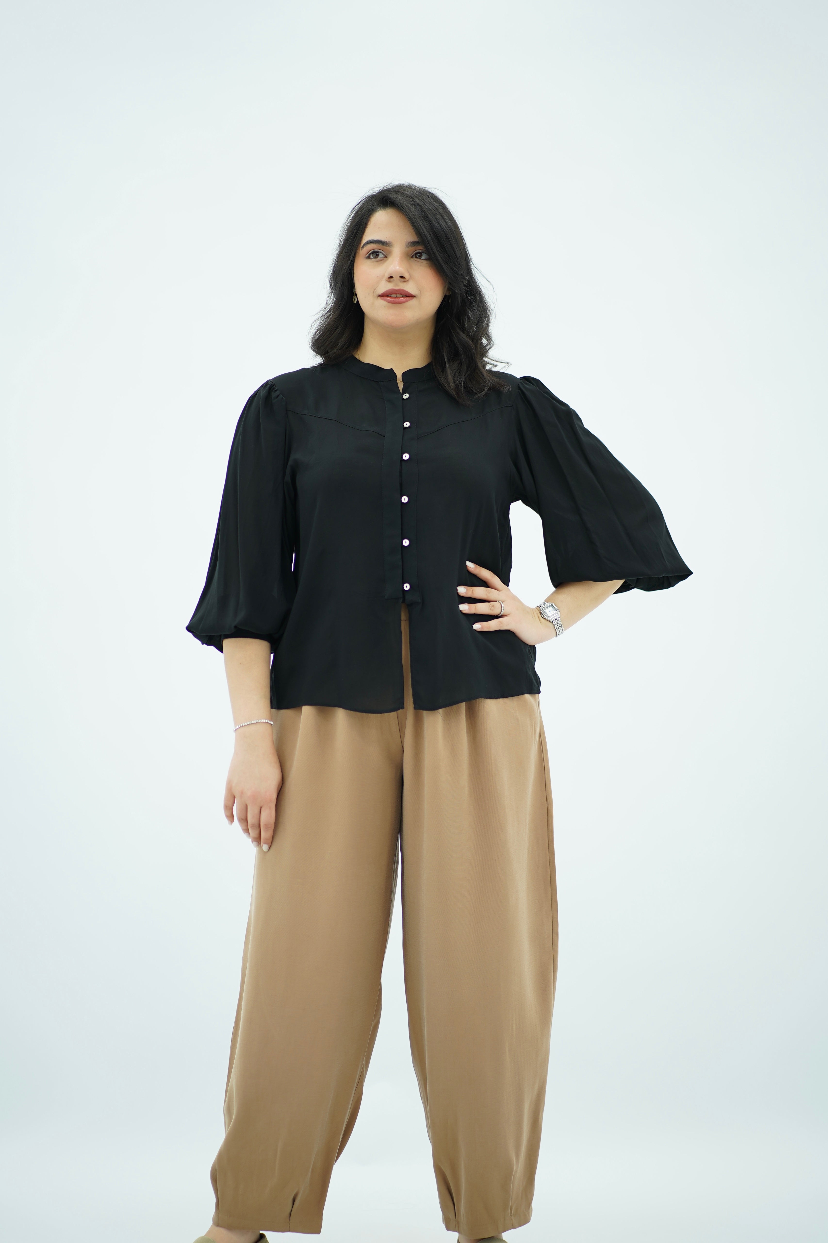 Chemise Noir Fluide