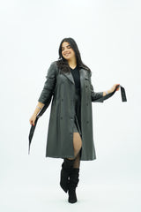 Trench Noir en similicuir