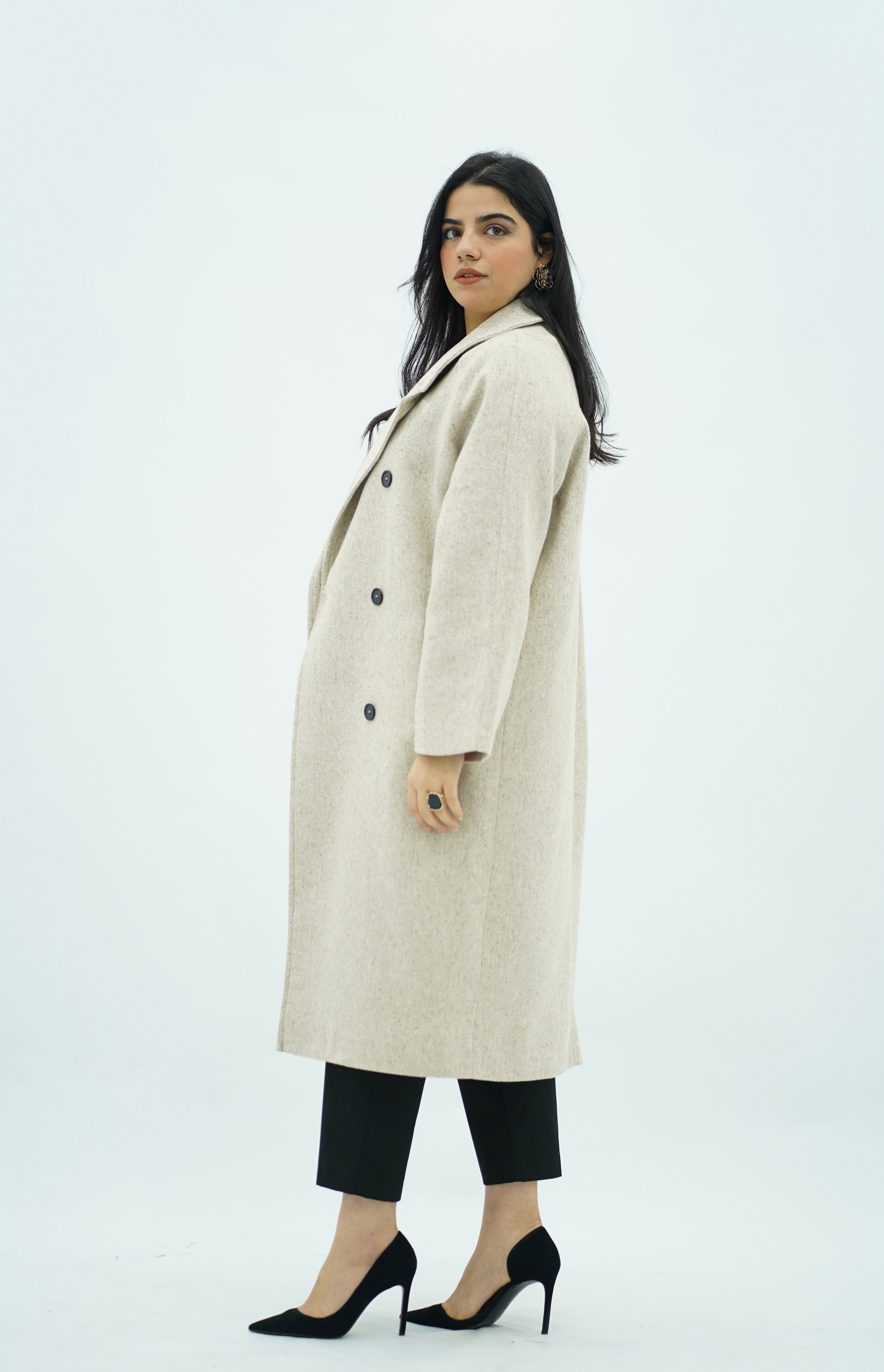 Manteau oversize Blanc cassé
