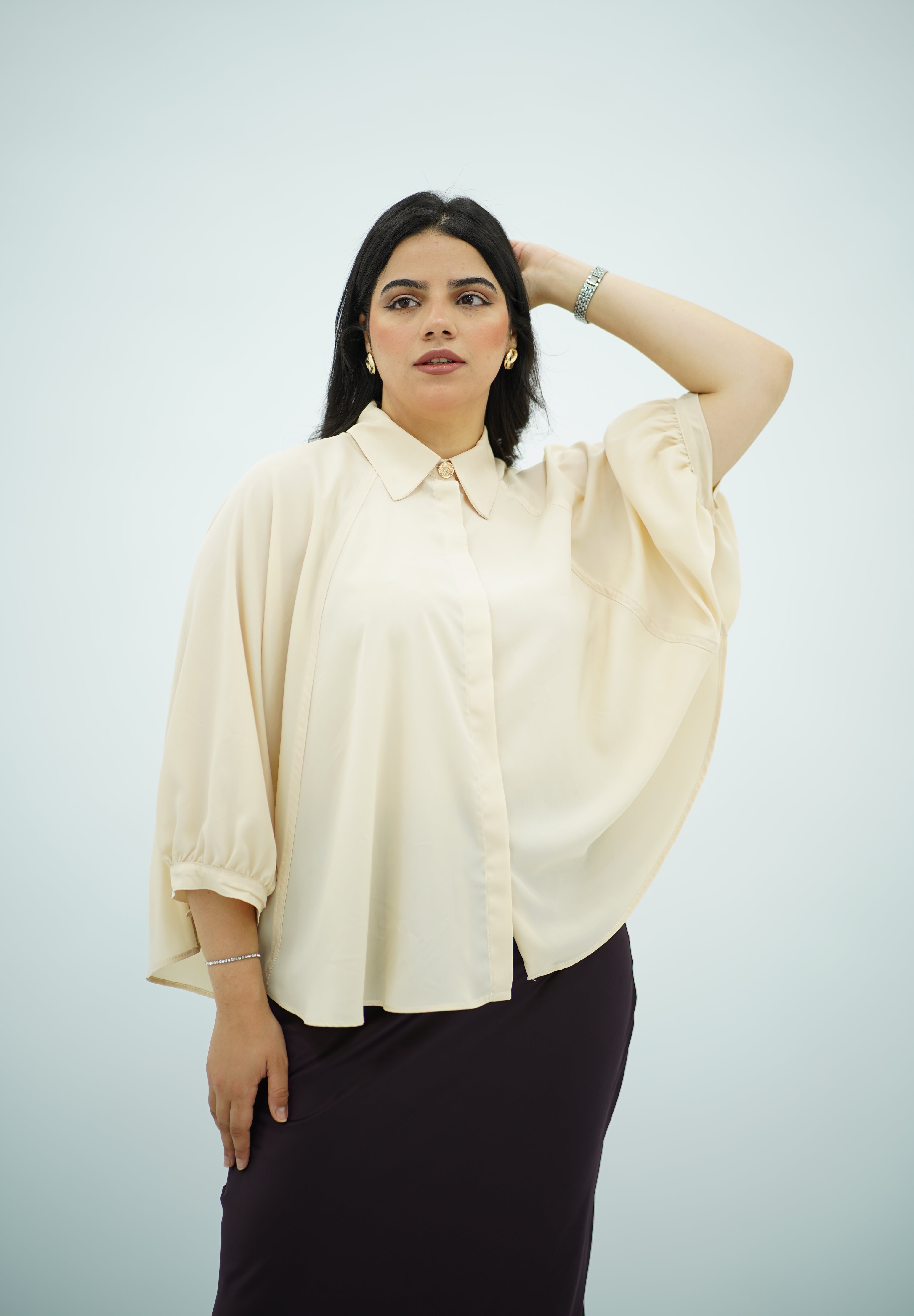 Chemise Blanc cassé En Mousseline