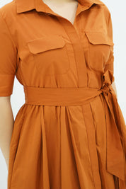 Robe en Popeline Orange