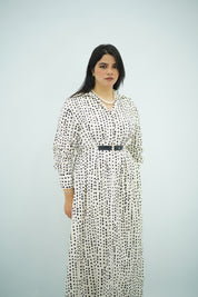 Robe Longue Chemise à Pois
