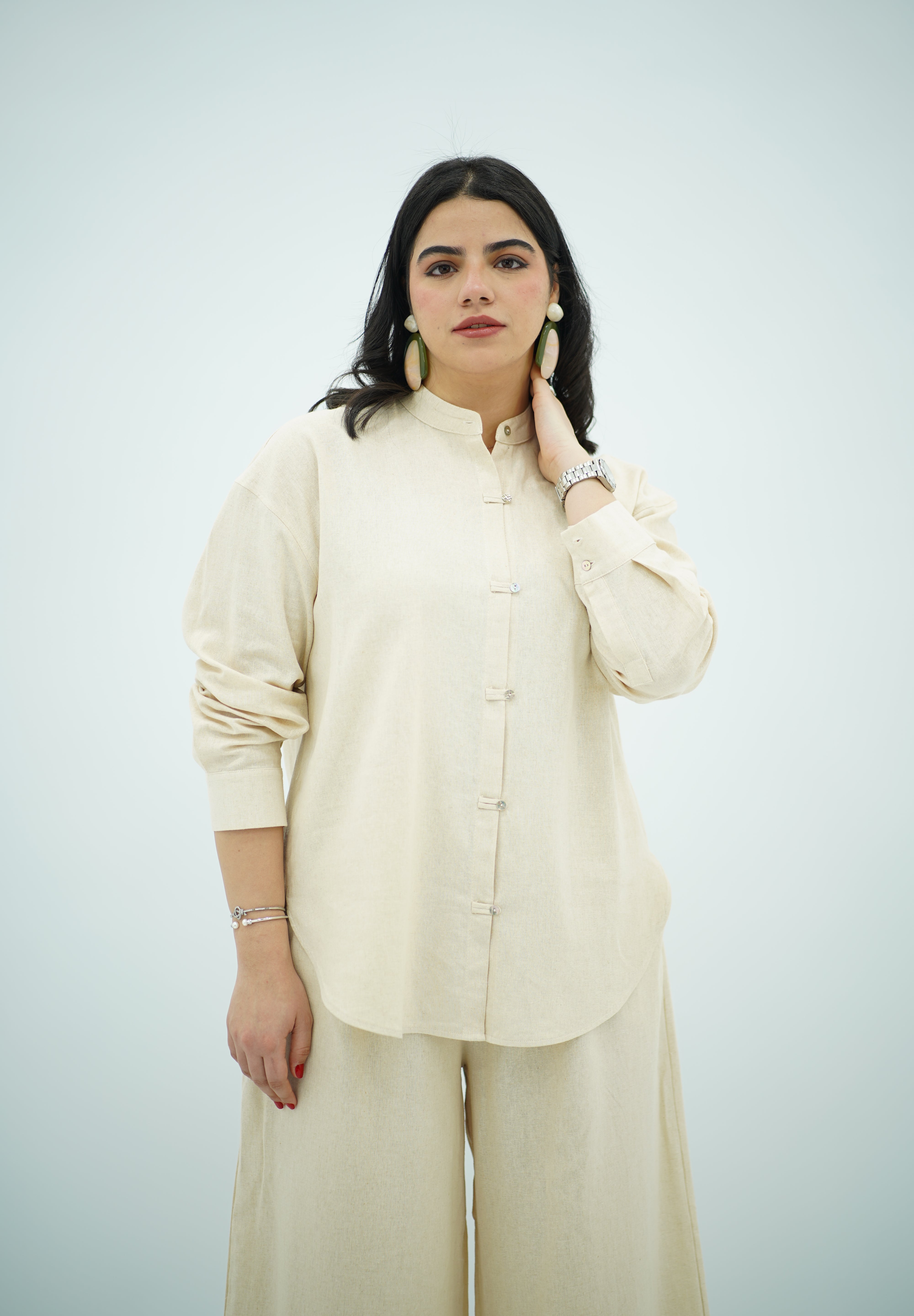 Ensemble en Lin Blanc cassé