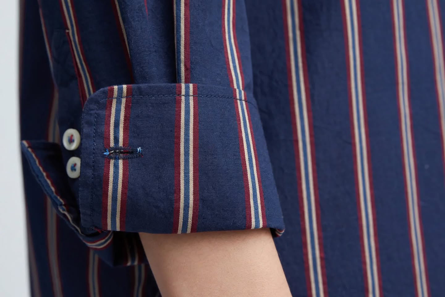 Chemise rayée bleu marine