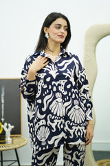 Ensemble avec motifs : chemise + pantalon