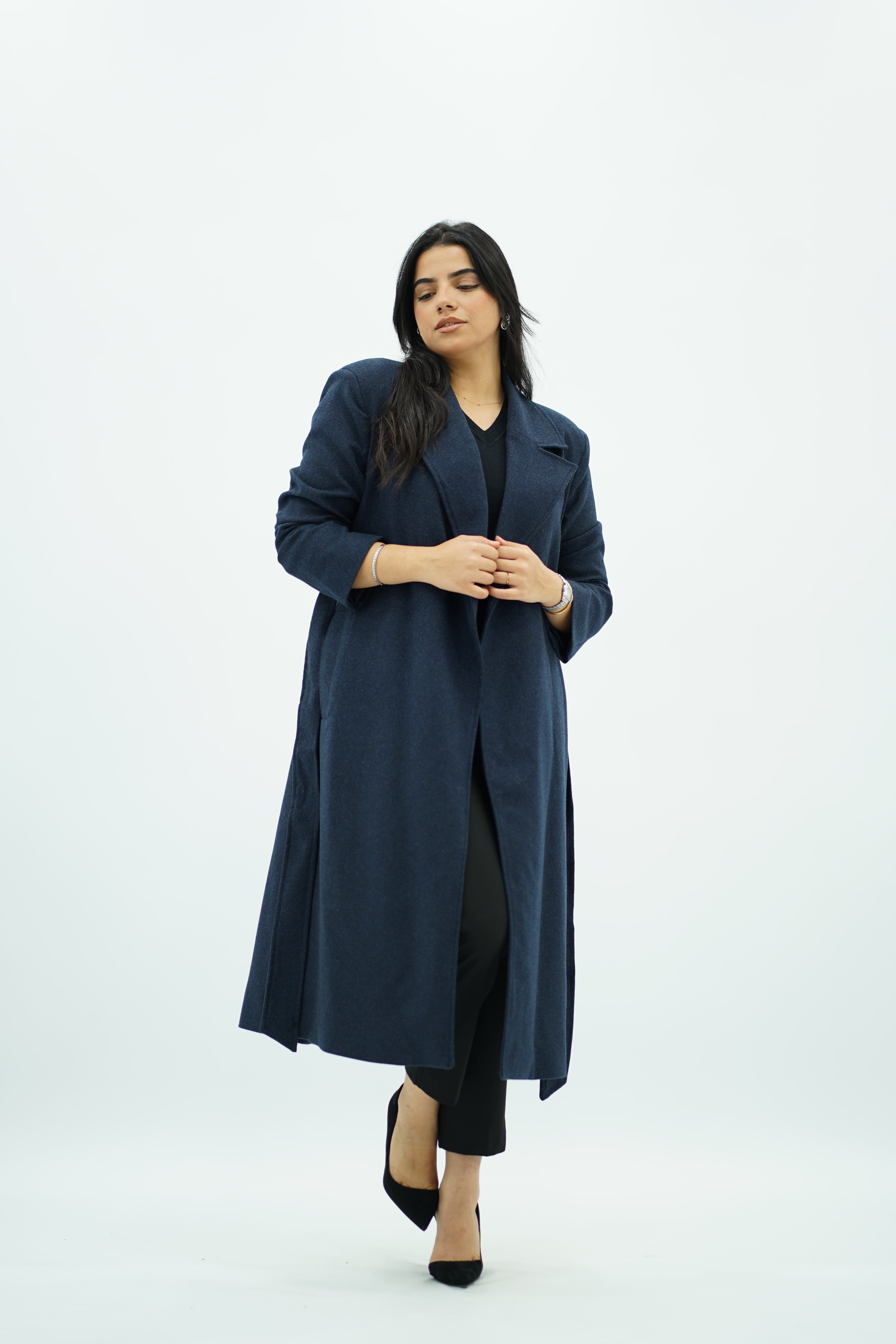Manteau ajusté avec ceinture
