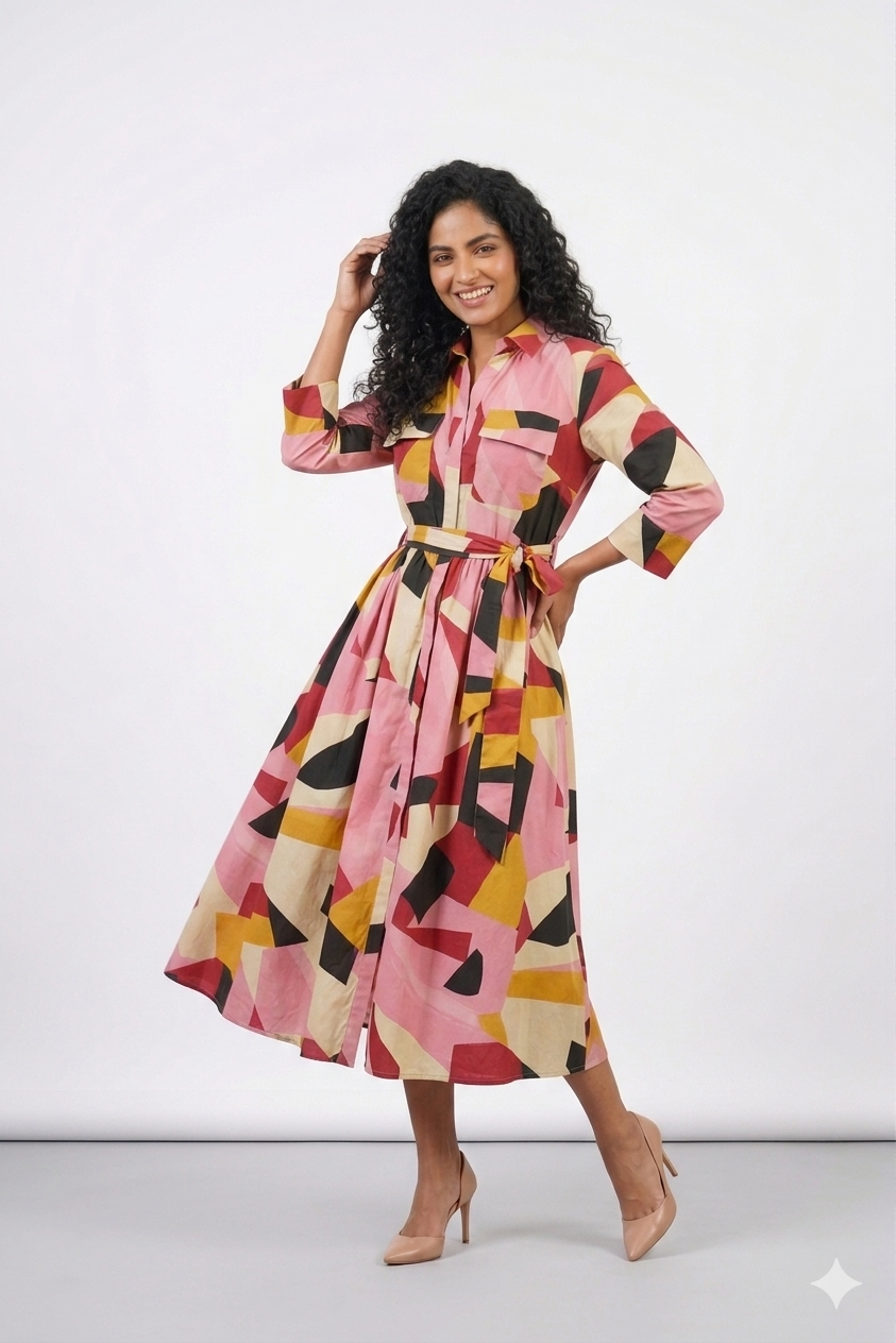 Robe Graphique Multicolore