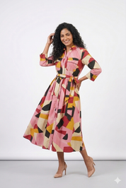 Robe Graphique Multicolore