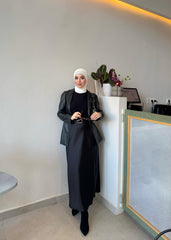 Jupe longue satinée noire