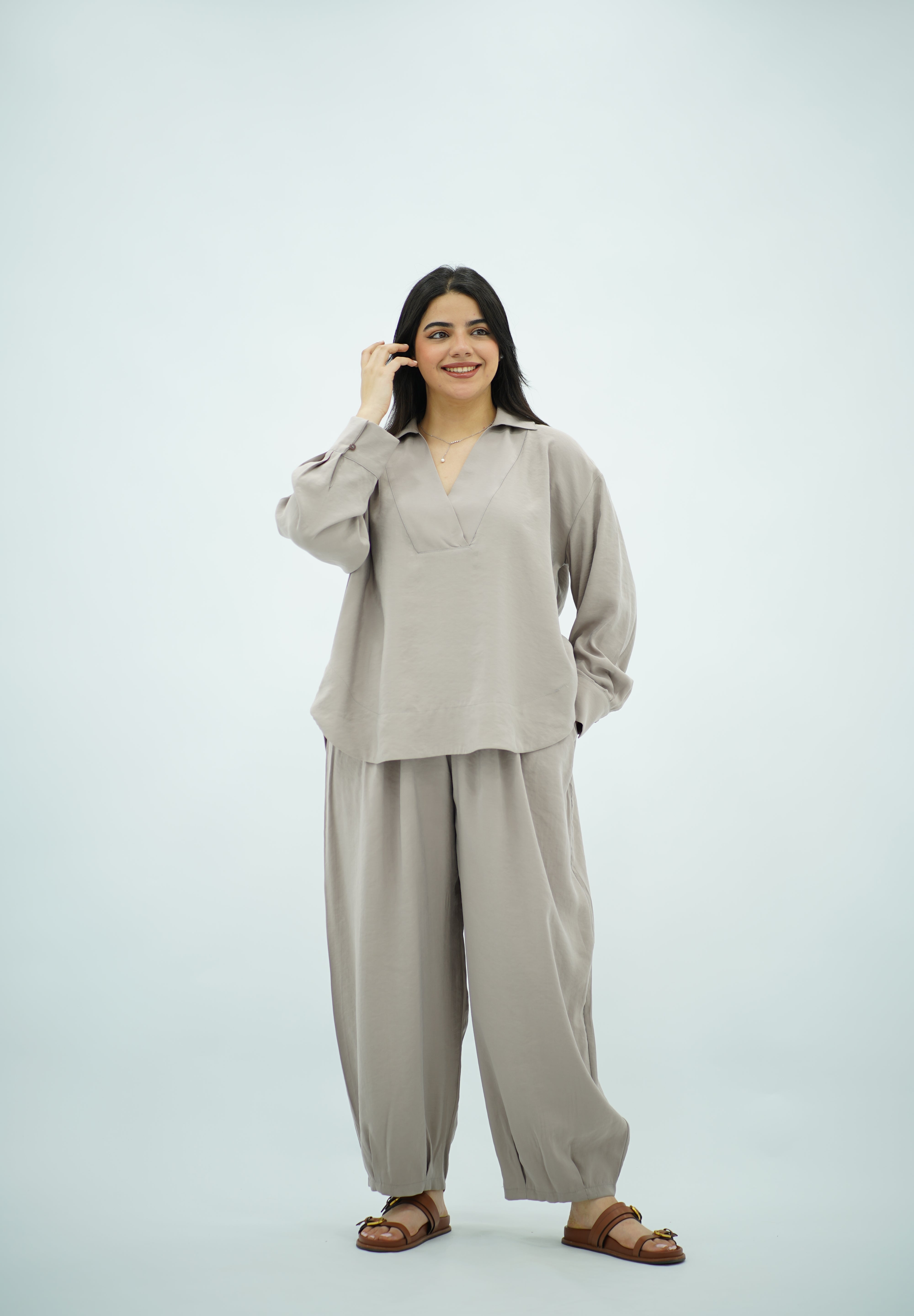 Ensemble Tencel – Gris Beige Épuré