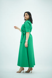 Robe chemise midi ceinturée 💚
