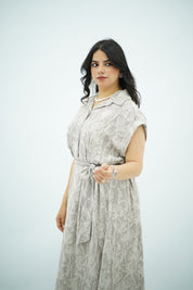 Robe Longue à Imprimé Texturé