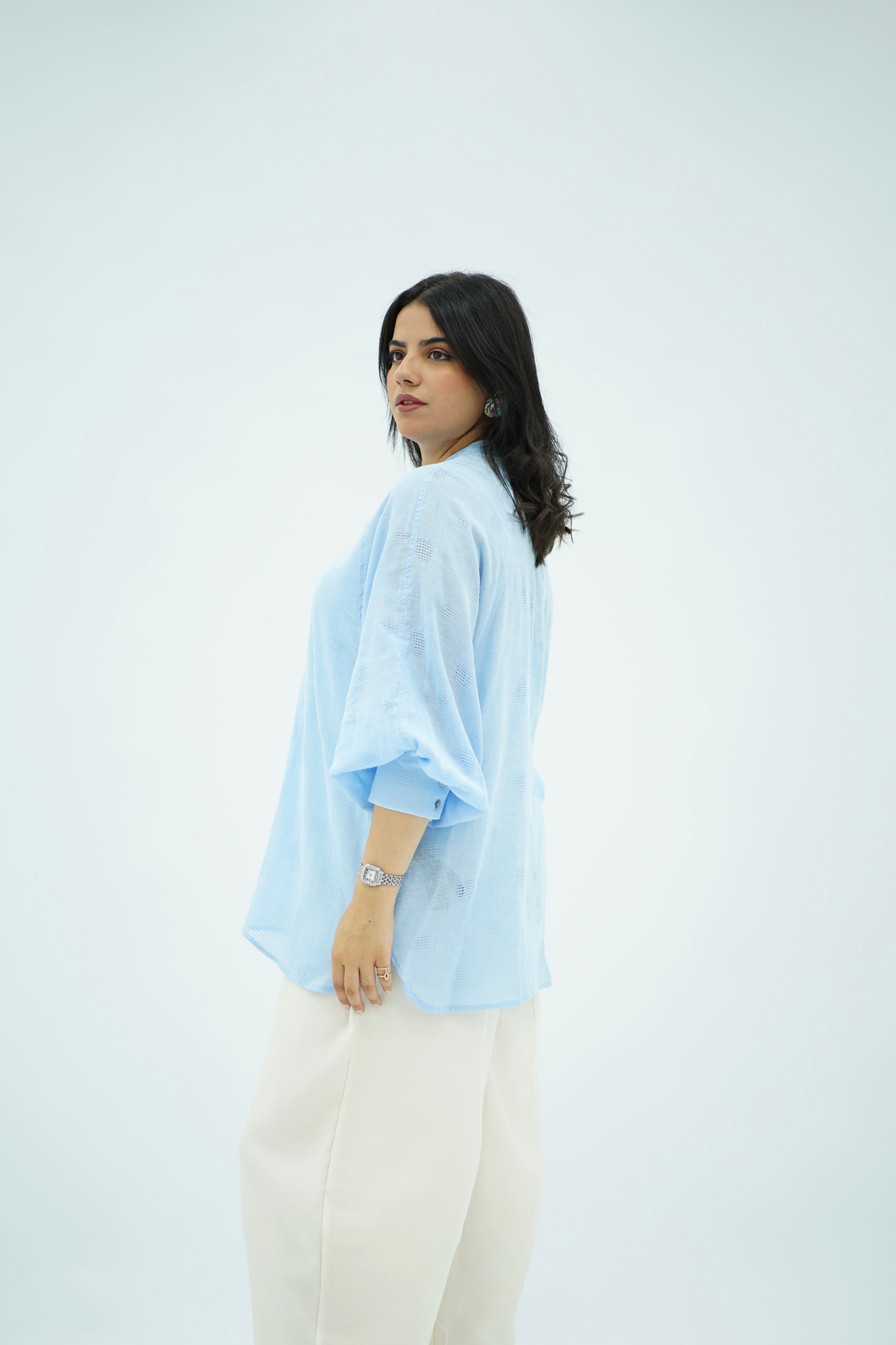 Chemise en lin Bleu ciel