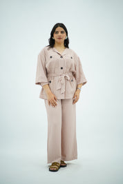 Ensemble fluide ceinturé Rose poudré