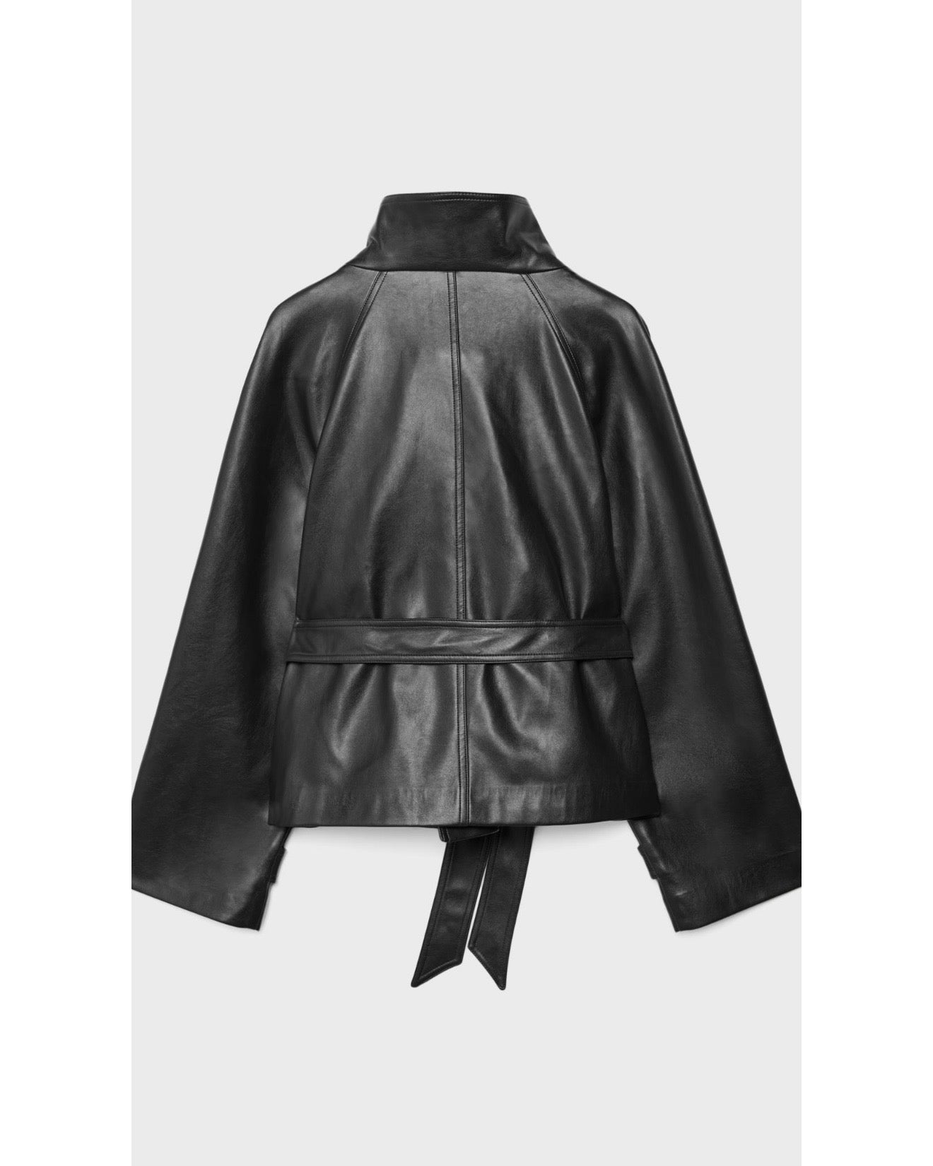 TRENSH COL MANTANT SIMILICUIR - NOIR