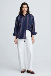 Chemise rayée bleu marine