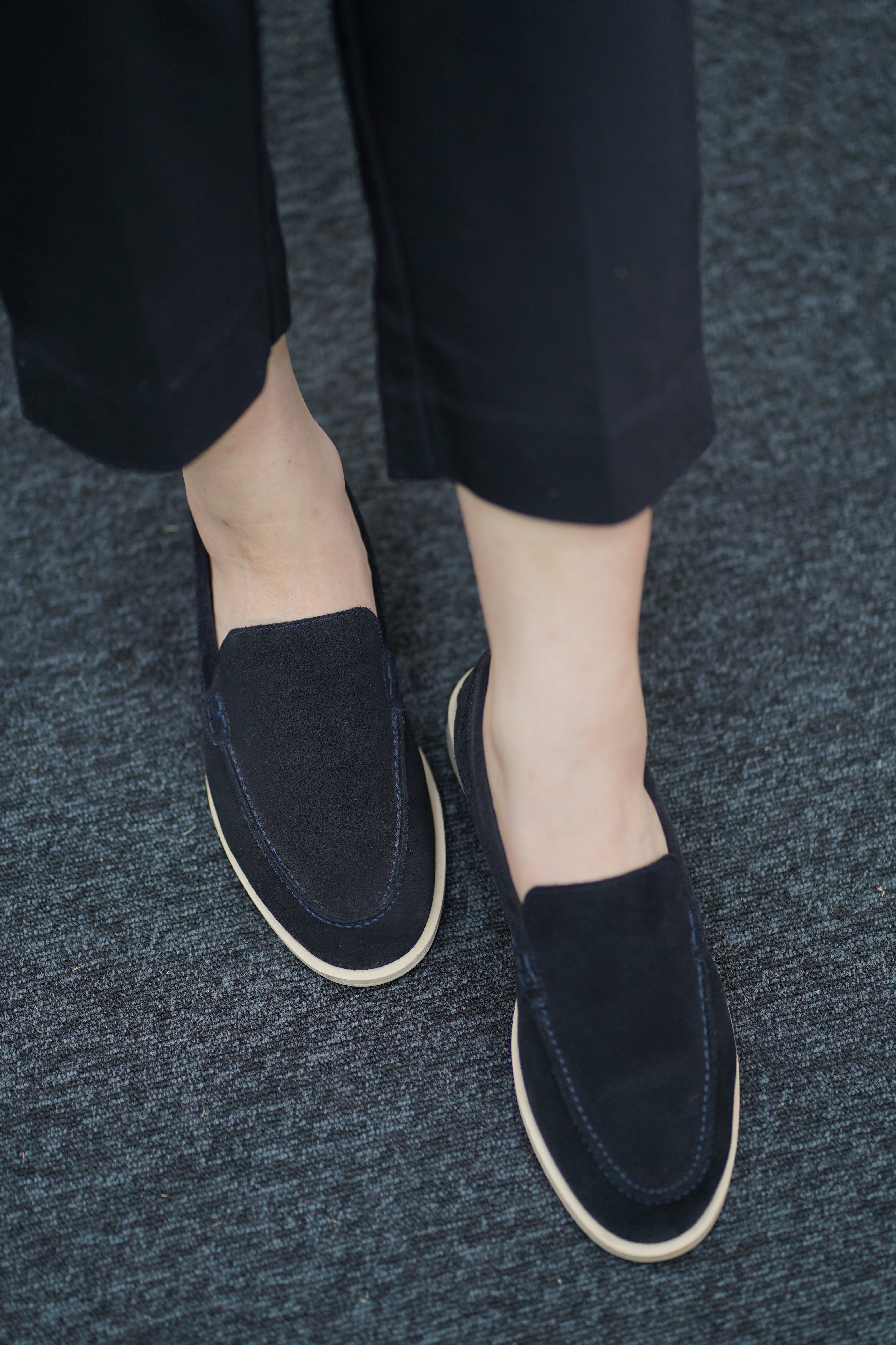 Mocassin en Daim- Bleu nuit
