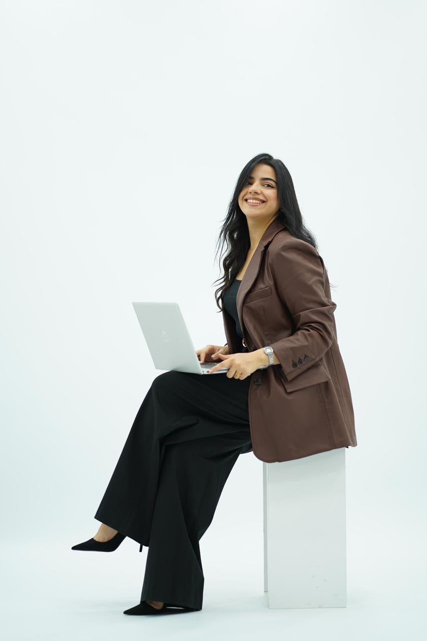 Veste en similicuir marron