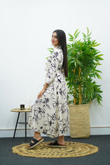 Robe En Satin Fleurie