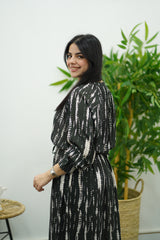 Robe longue avec ceinture