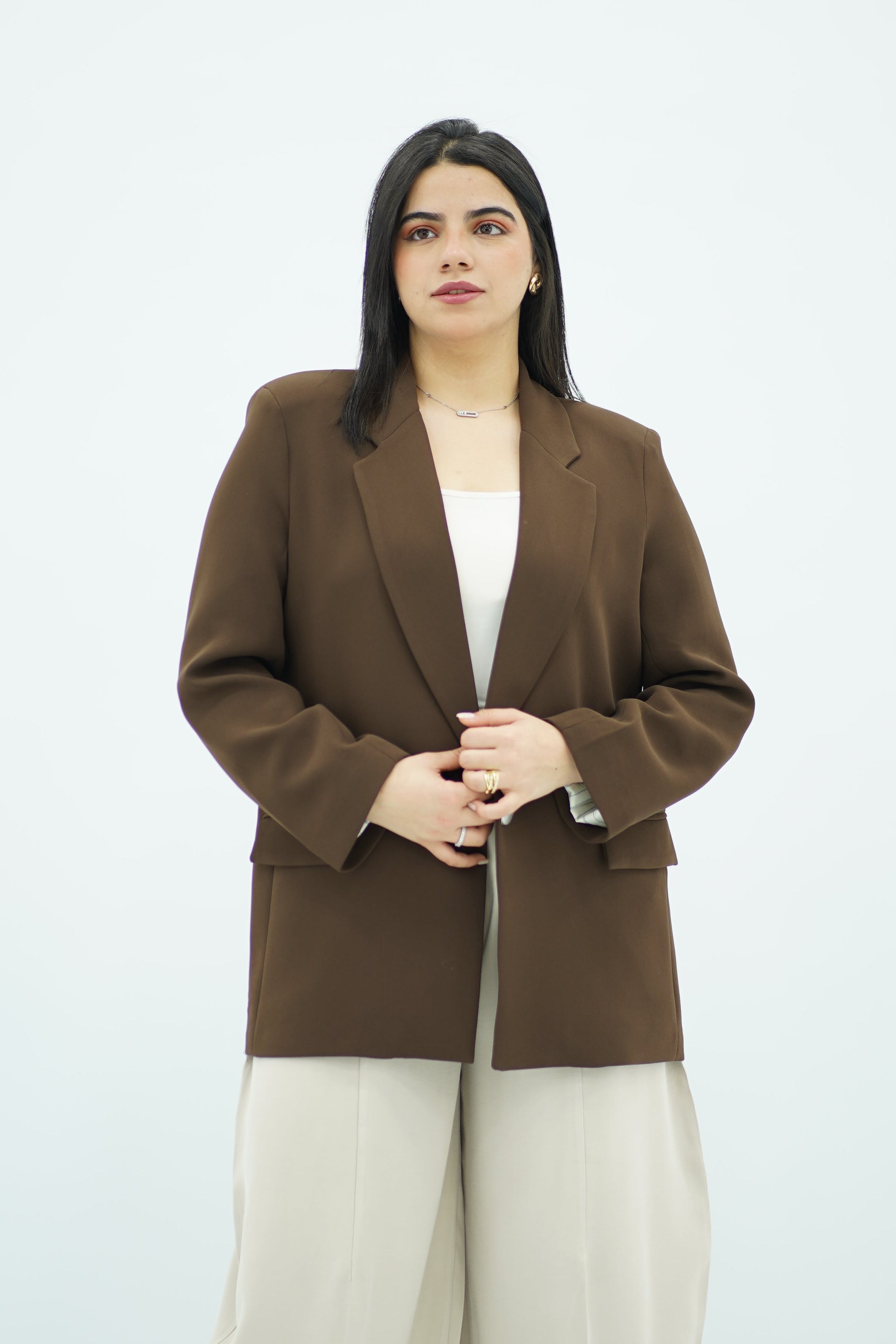 Blazer Fluide Marron chocolat