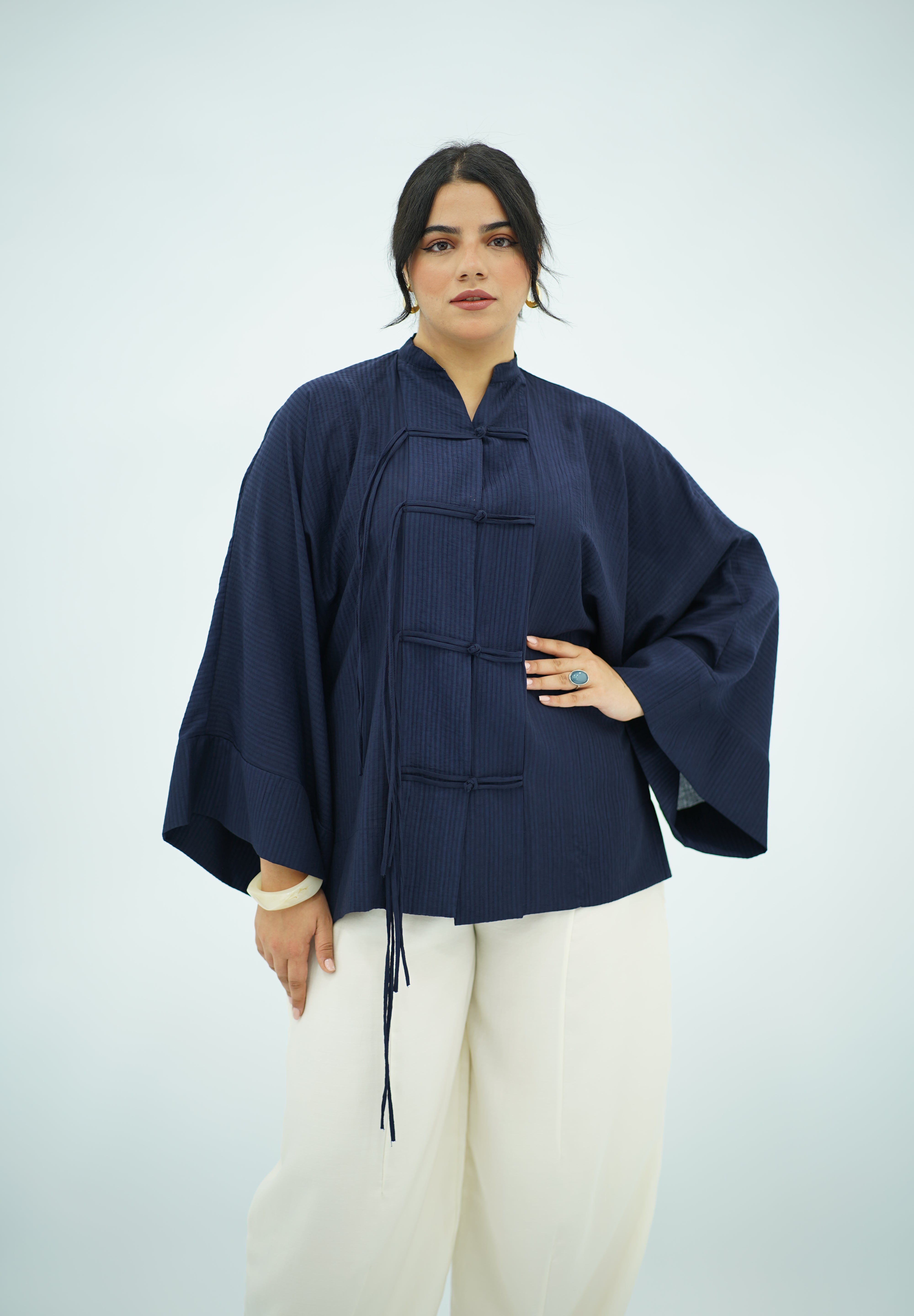 Chemise à noeud Bleu nuit