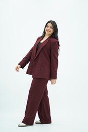 Tailleur Bordeaux Profond - Botonné